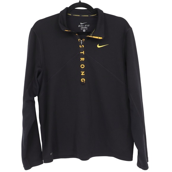 Nike Other - Nike Livestrong Dri-FIT 1/4 Zip Pullover Size M Black Yellow Training 400224-010